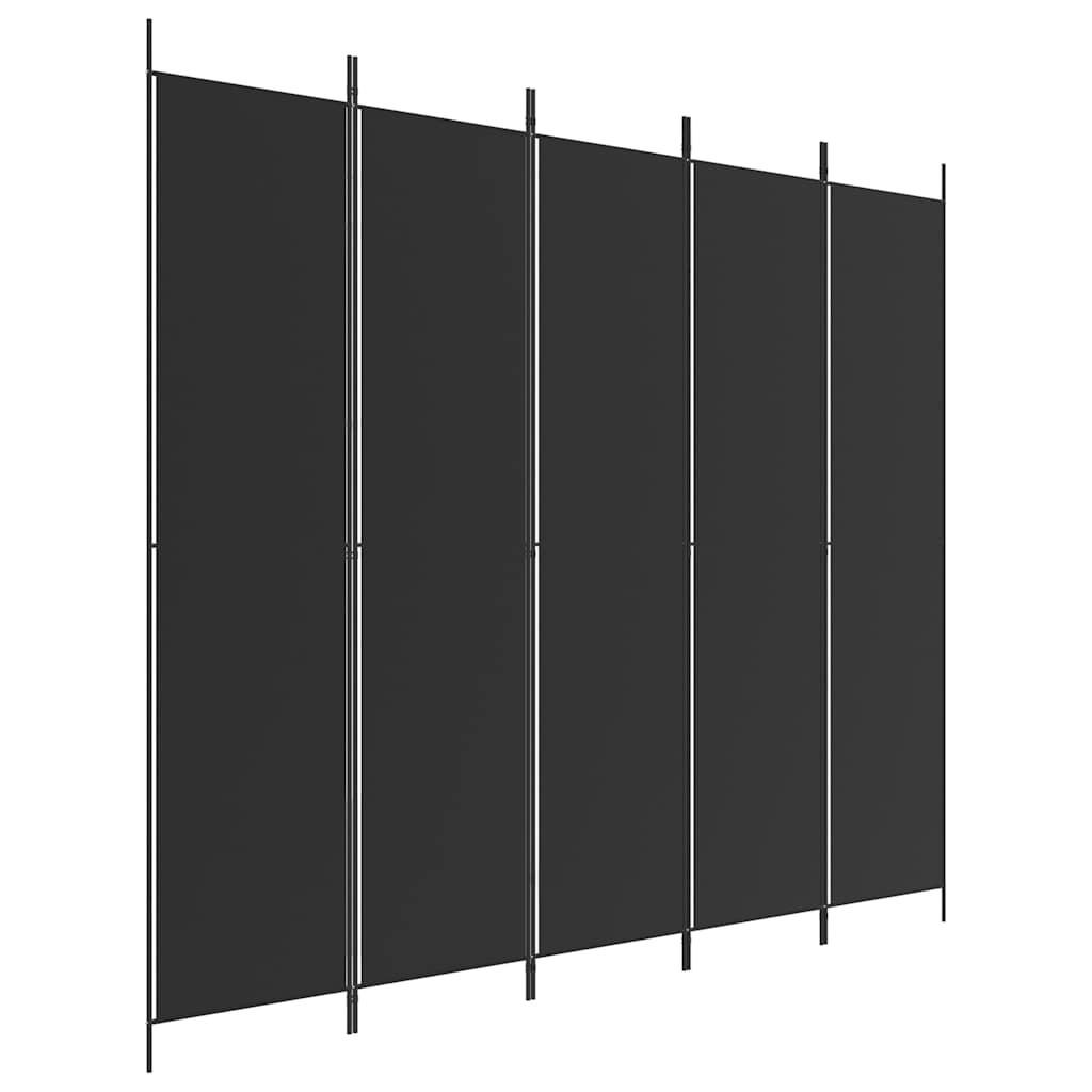vidaXL Paravent Schwarz 250x220x0.1 cm