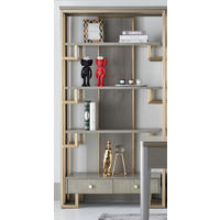 BÜCHERREGAL Edelstahl Regal Bücher Wand Schränke Büro Regale Luxus Schrank Neu - Goldfarben, Metall (1/1/1cm) - JVmoebel