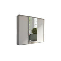 SCHIEBETÜRENSCHRANK - Kleiderschrank BORA 254 mit Spiegel - Weiß - Weiß, Holzwerkstoff (254/244/62cm) - Möblo