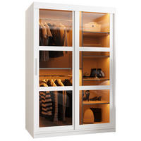 SCHWEBETÜRENSCHRANK 200/120/62 2-türig - Silberfarben/Weiß, Holz/Kunststoff (120/200/62cm) - Abiks Möbel