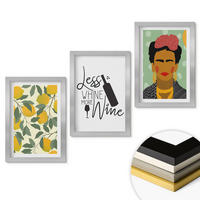 WANDBILDER 3er Set - 20x30 cm Silberner Rahmen - Zitronenweinporträt von Frida - Silberfarben, Kunststoff (20/30cm) - ArtPrintCave