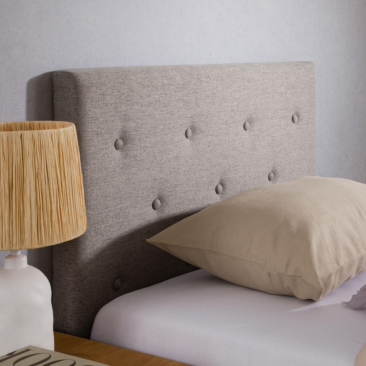 KOPFTEIL MAVELI 90X190 CM - Grau, Textil (90/97/7cm) - IDIMEX