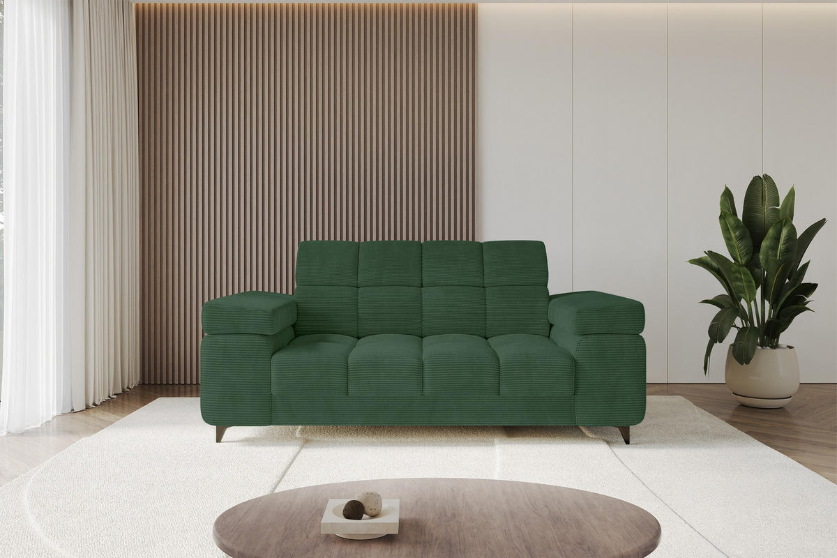 SOFA 2-Sitzer LORD-S1 194x97x90 cm Grün Cord - Grün, Holzwerkstoff/Textil (194/90/97cm) - ALTDECOR