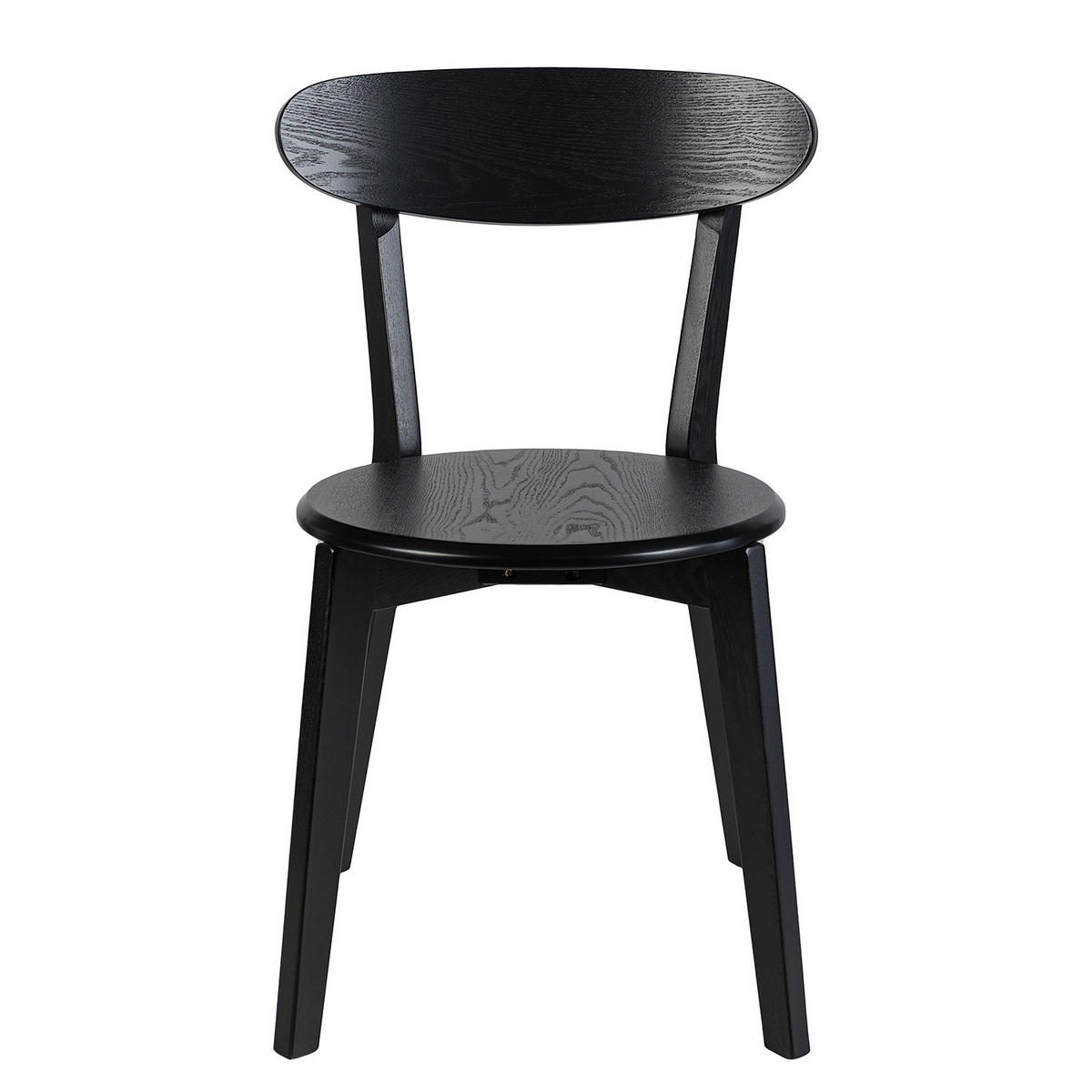 ESSZIMMERSTUHL (2er-Set) - Esche teilmassiv - Esche Schwarz - Schwarz, Holz/Holzwerkstoff (48/78/52cm) - home24