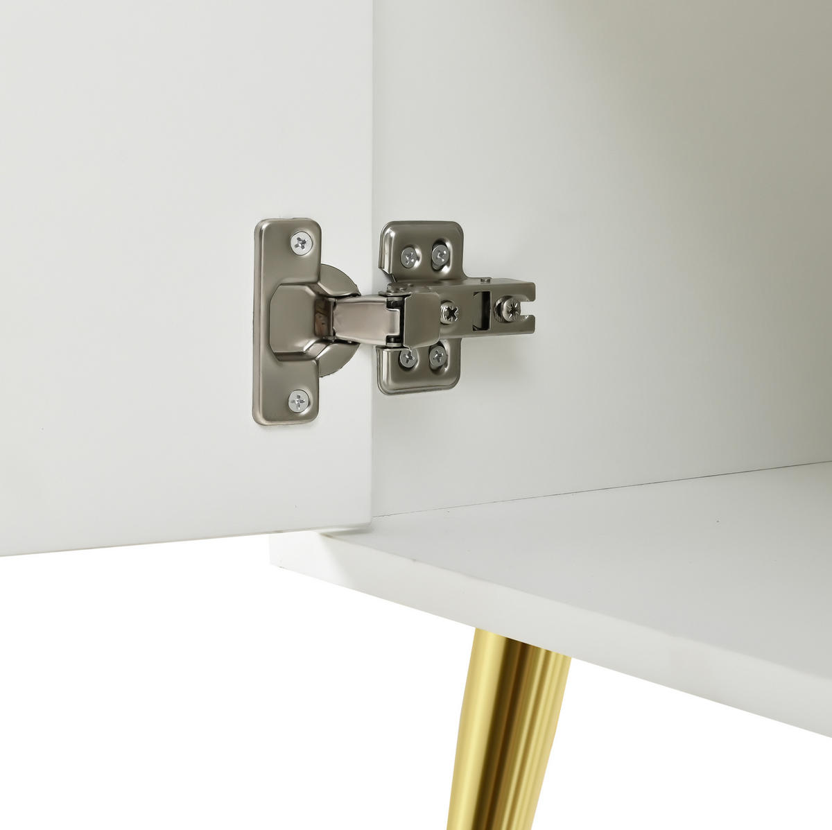 SIDEBOARD aus Spanplatte 140/35/82 cm mit 2 Schubladen, 4 Türen, höhenverstellbaren Einlegeböden und Metallfüßen, Natur/Weiß - Naturfarben, Holzwerkstoff (140/82/35cm) - Redom