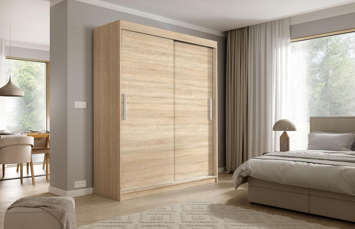 SCHIEBETÜRENSCHRANK 200 Sonoma oak 200x59x215,5 cm - Sonoma Eiche, Holzwerkstoff (200/215.5/59cm) - Mobelsta