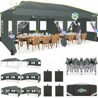FALTPAVILLON 3x6m Grau mit 6 Seitenteilen und Belüftungsöffnungen - Grau, Textil (300/298/600cm)