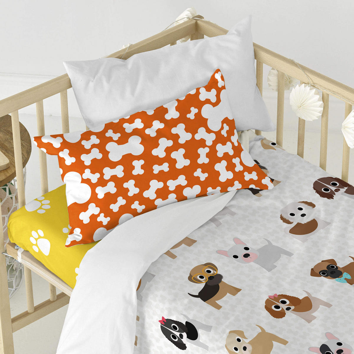 BETTBEZUG 2er-Set teiliges dogs 100x120 cm (kinderbett) mehrfarbig - Multicolor, Textil (100/120cm) - Happy Friday