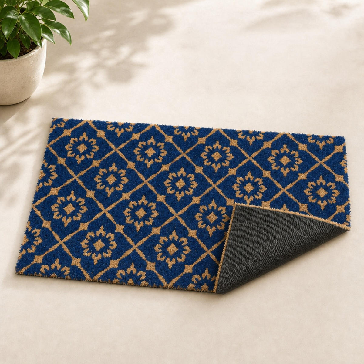 ROHOŽKA Modrá kokos protiskluzová 60x40 cm - různobarevná, textil/plast (60/40cm) - Relaxdays