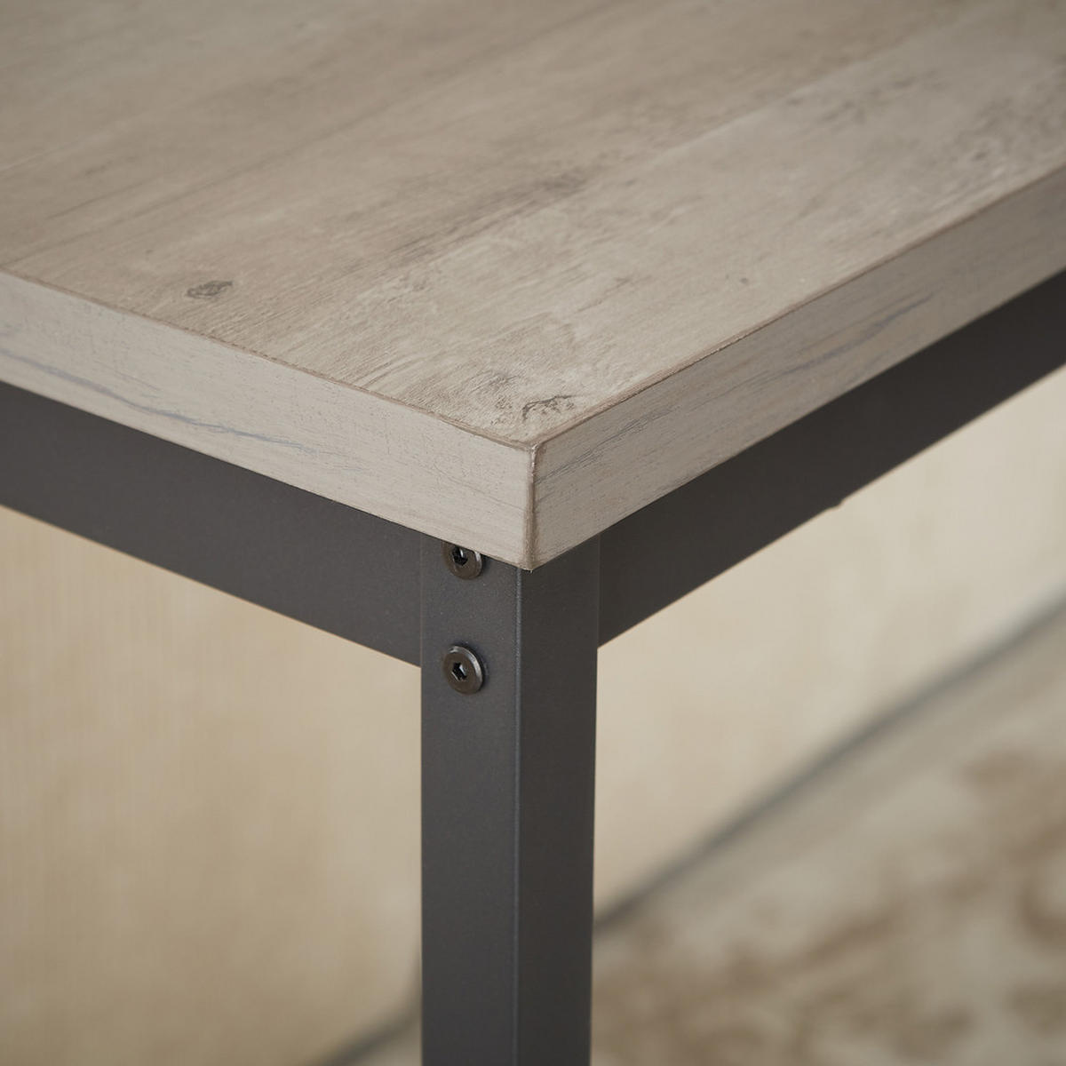 BARTISCH-SET 3 Hockern Industrie-Design Stahl 160cm - Grau, Holzwerkstoff/Metall (171/49.5/13.5cm) - Raelunyi