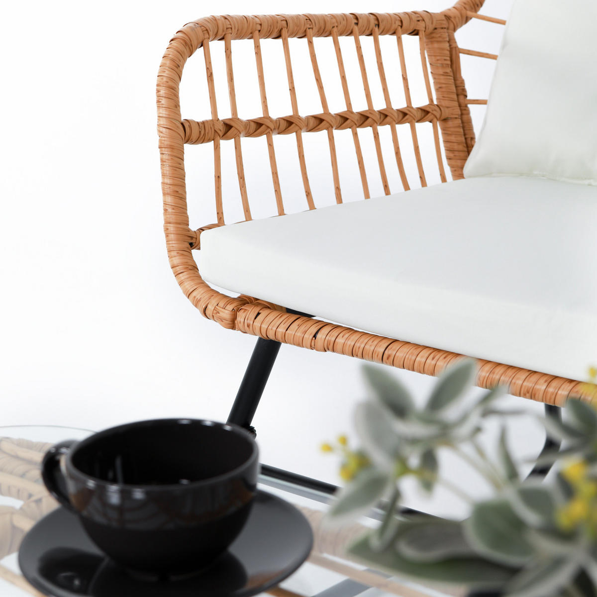 GARTENSET Capri Natur - Creme/Naturfarben, Kunststoff - SVITA