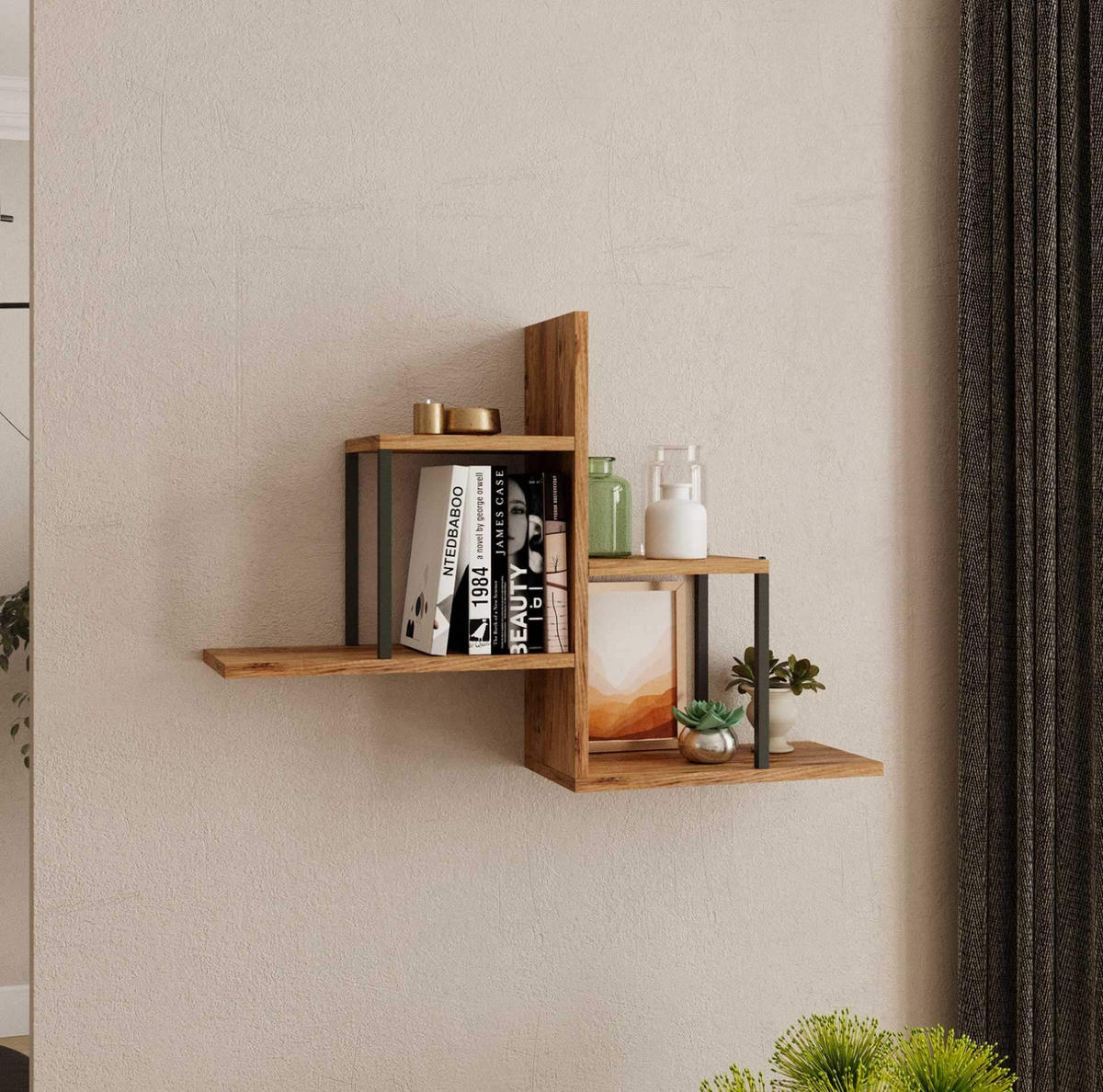 WANDREGAL 89/22/62 cm - Braun, Holz (89/62/22cm) - Mobili Rebecca