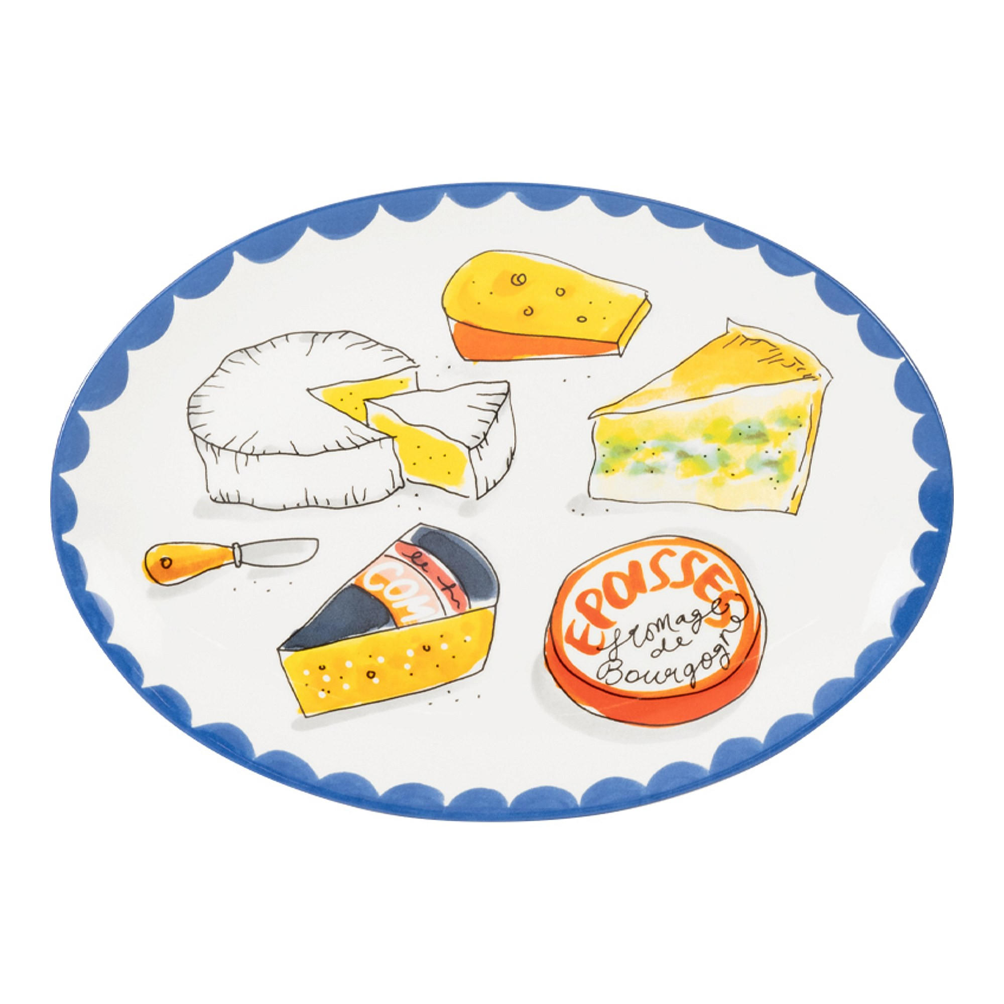 TELLER Käse und Delikatessen in Bunt - 29cm - Multicolor, Keramik (29/22/2cm) - Blond Amsterdam