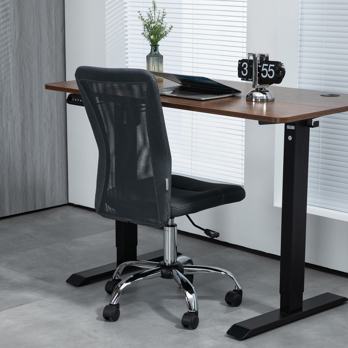DREHSTUHL DE-11701 Mesh höhenverstellbar Dunkelgrau - Dunkelgrau, Textil (58/100/43cm) - ComfortXL