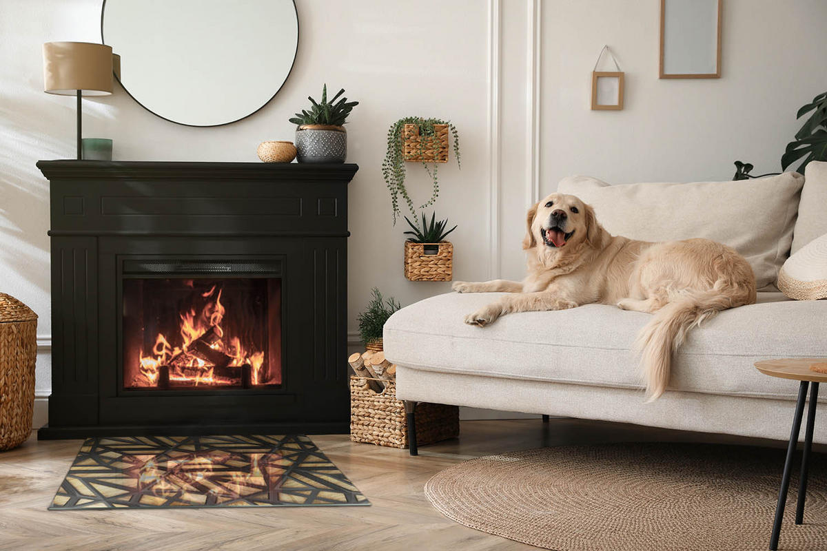 GLASPLATTE für Kamin 80x60 cm - Braun, Glas (80/60/0.4cm) - TULUP