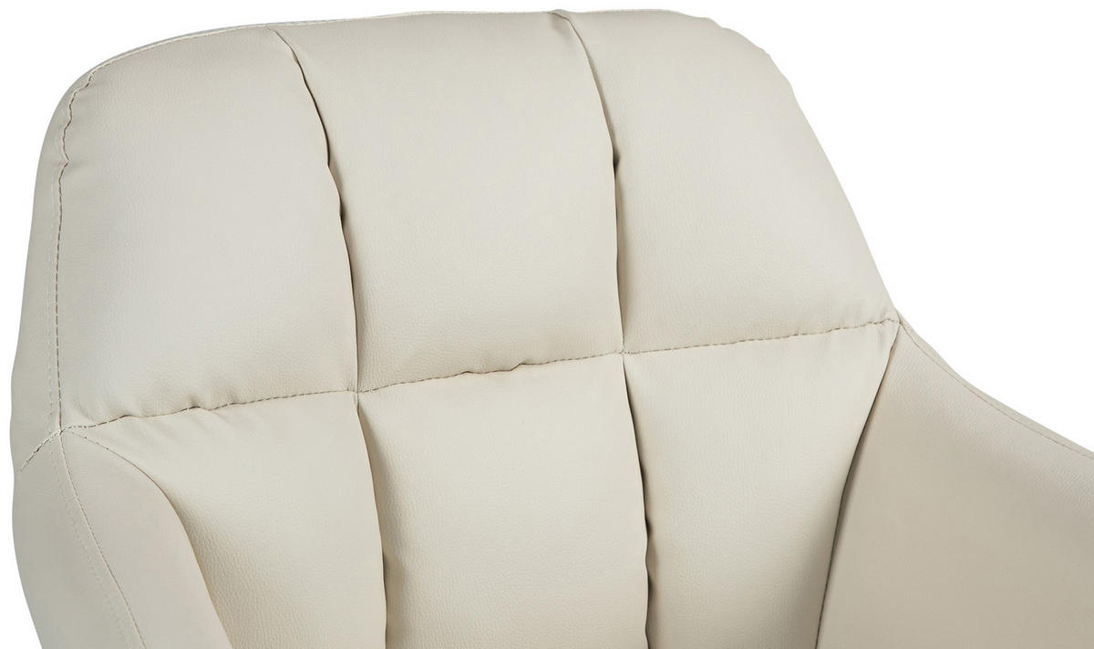 BARHOCKER Nardo Kunstleder chrom creme - Chromfarben/Creme, Kunststoff/Metall (57/118/59cm) - TPFLiving