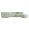 ECKSOFA Beidseitig Strukturstoff Stoff Grün - Schwarz/Hellgrün, Kunststoff/Textil (308/258cm) - Makamii