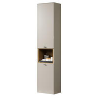 HOCHSCHRANK Sand, Evoke Eiche 40 x 186 cm, Badschrank mit Soft-Close - Sandfarben/Kaschmir, Holzwerkstoff/Metall (40/186/31cm) - Top.Furn