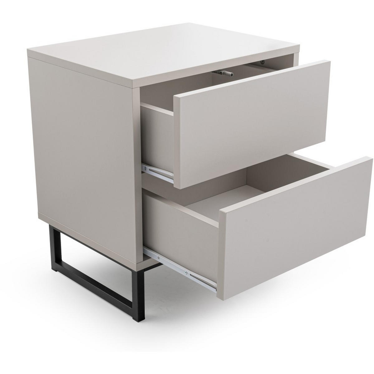 NACHTTISCH Giana mit 2 Schubladen, 43 cm, Beige Sand - Sandfarben/Beige, Holzwerkstoff (43/48.5/34cm) - Beautysofa