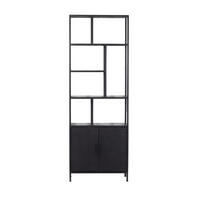 REGAL aus Metall und Holz 75x36x210cm, schwarz - Schwarz, Holz (75/210/36cm) - Giga Meubel