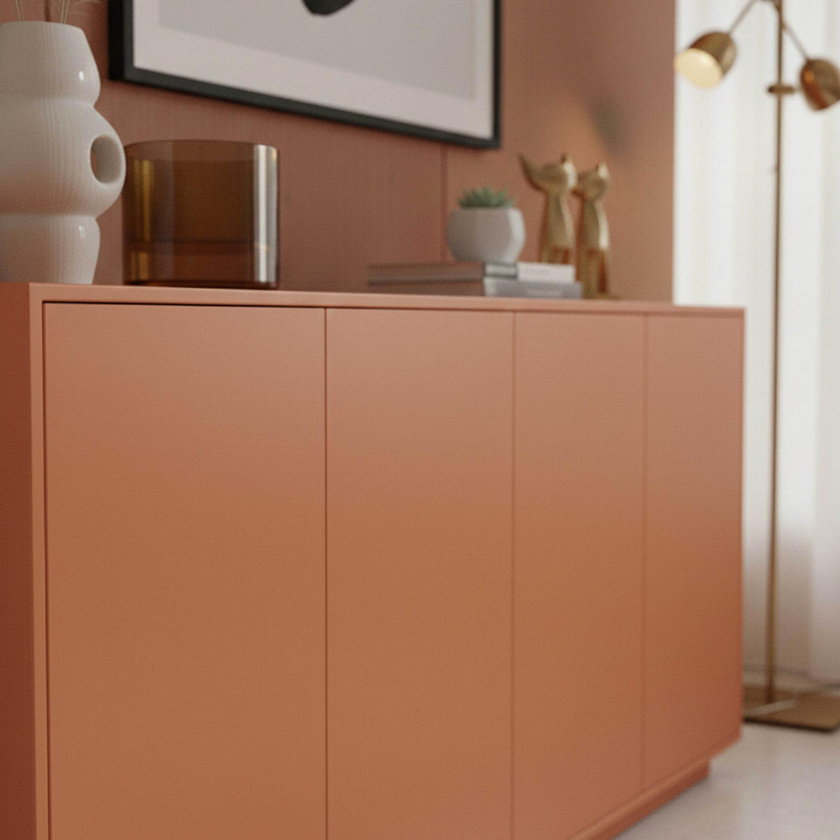 SIDEBOARD 160 cm, Orange - Rot/Orange, Holz (45/80/160cm) - Oviala