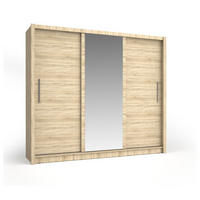 SCHWEBETÜRENSCHRANK FRISKA 247,8/215/61,6cm 3-türig mit Spiegel Sonoma Eiche - Sonoma Eiche, Holzwerkstoff (247.8/215/61.6cm) - MASSENO