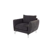 SESSEL Elou Graphit Microfaser - Chromfarben/Graphitfarben, Holz/Textil (103/87/92cm) - S-Style Möbel