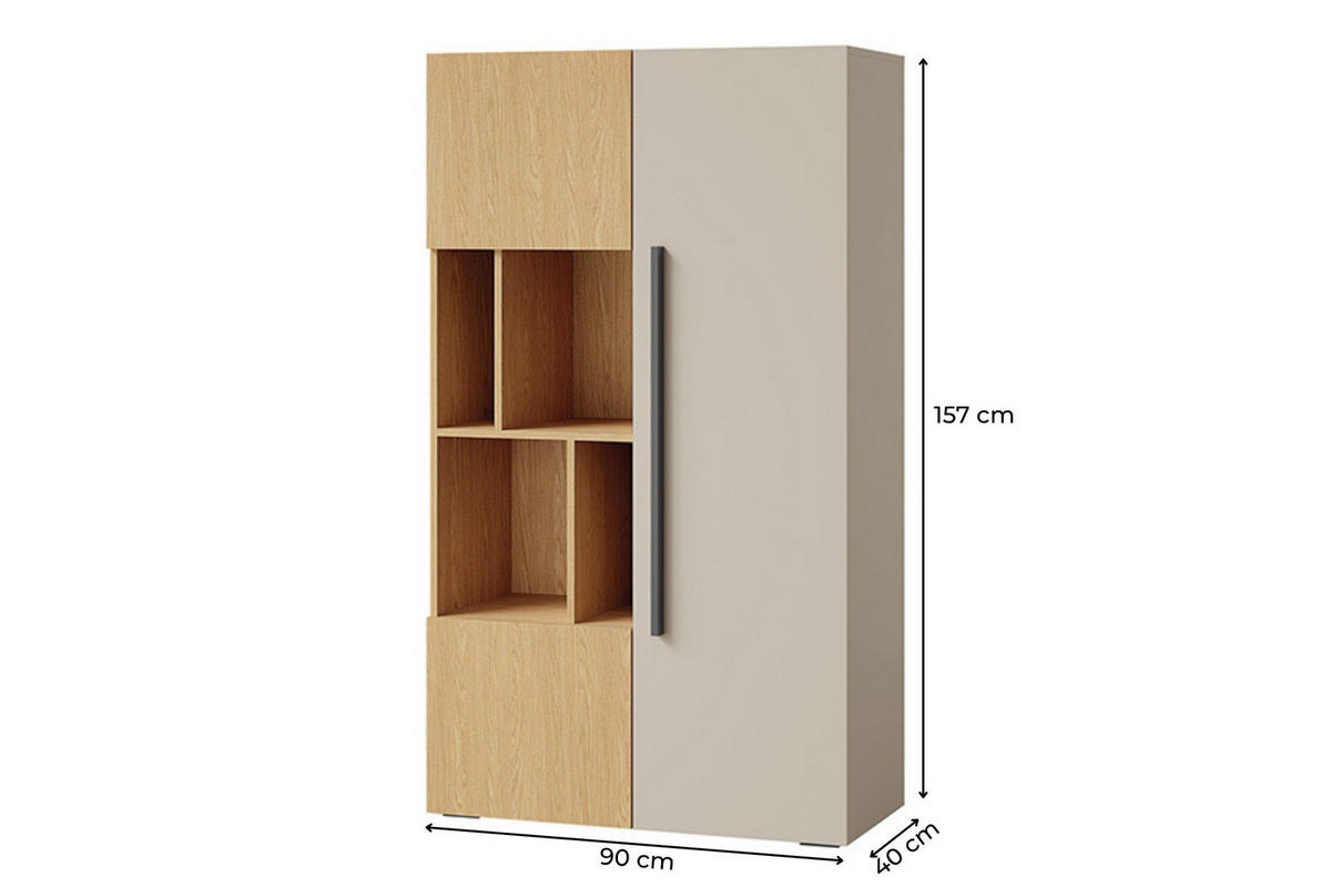 KINDERREGAL LIMA 05 90/157/40 cm in Kaschmir/Eiche - Kaschmir/Eichefarben, Holzwerkstoff (90/157/40cm) - Deine Möbel 24