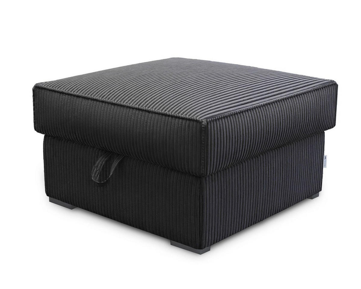 POUF FERA Schwarz 65x65 cm - Schwarz, Textil (65/38/65cm) - MASSENO