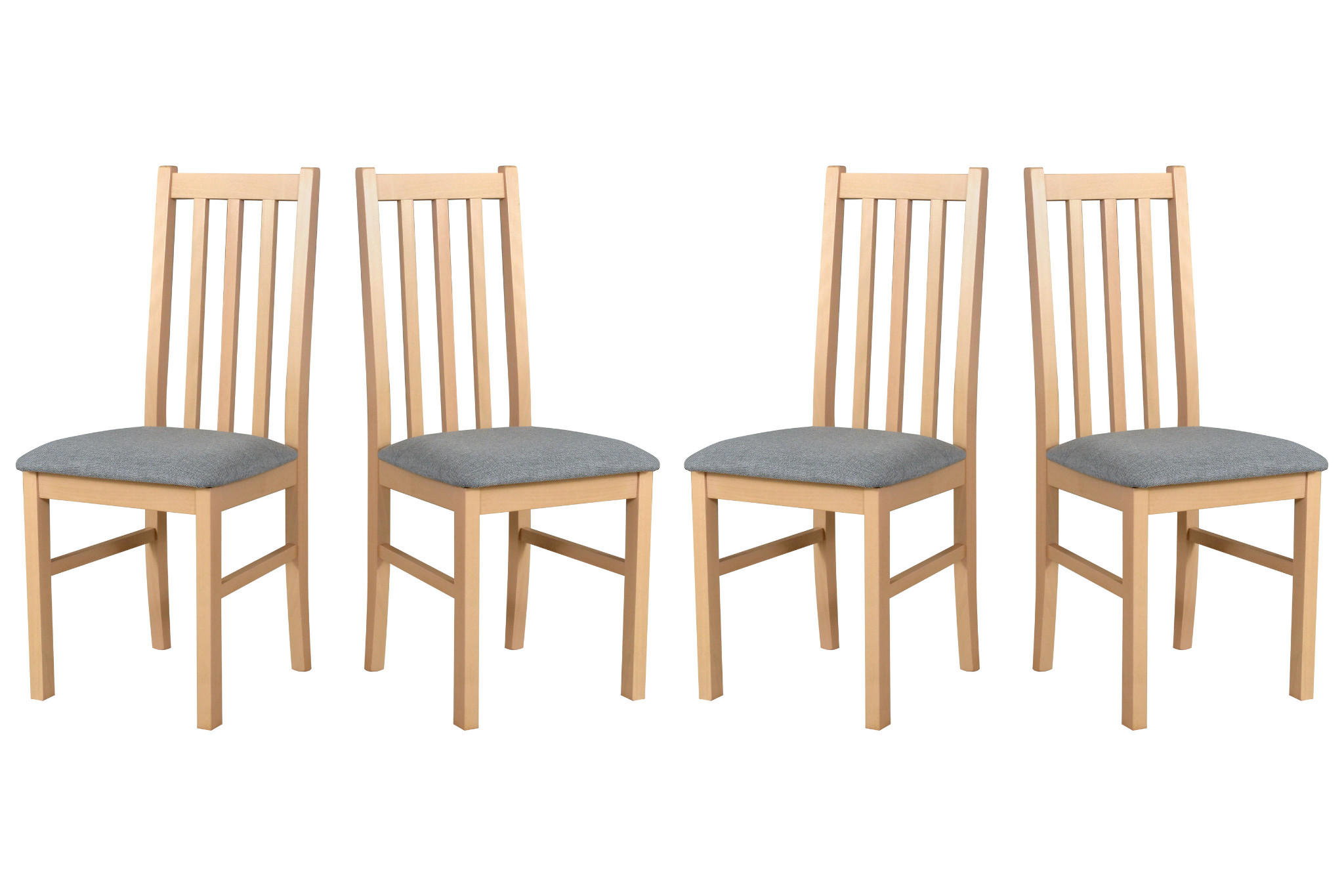 ESSZIMMERSTUHL - 4er-Set Bos 10 sonoma hygge 91 - Grau/Sonoma Eiche, Holz (43/94/40cm) - Leaf Design