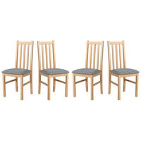 ESSZIMMERSTUHL - 4er-Set Bos 10 sonoma hygge 91 - Grau/Sonoma Eiche, Holz (43/94/40cm) - Leaf Design