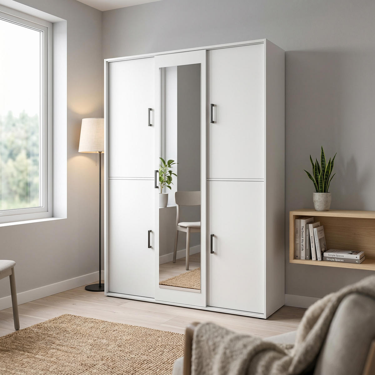 GARDEROBENSCHRANK BENVENO 150/21040 Modern Garderobenschrank Weiß - Weiß, Holzwerkstoff (150/210/40cm) - MASSENO