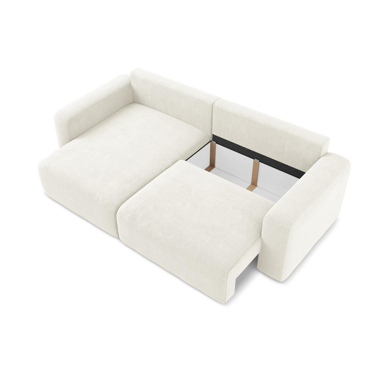 ECKSOFA mit Schlaffunktion links Chenille Stoff Weiß - Pink/Schwarz, Kunststoff/Textil (149/244cm) - LaMiaSofa