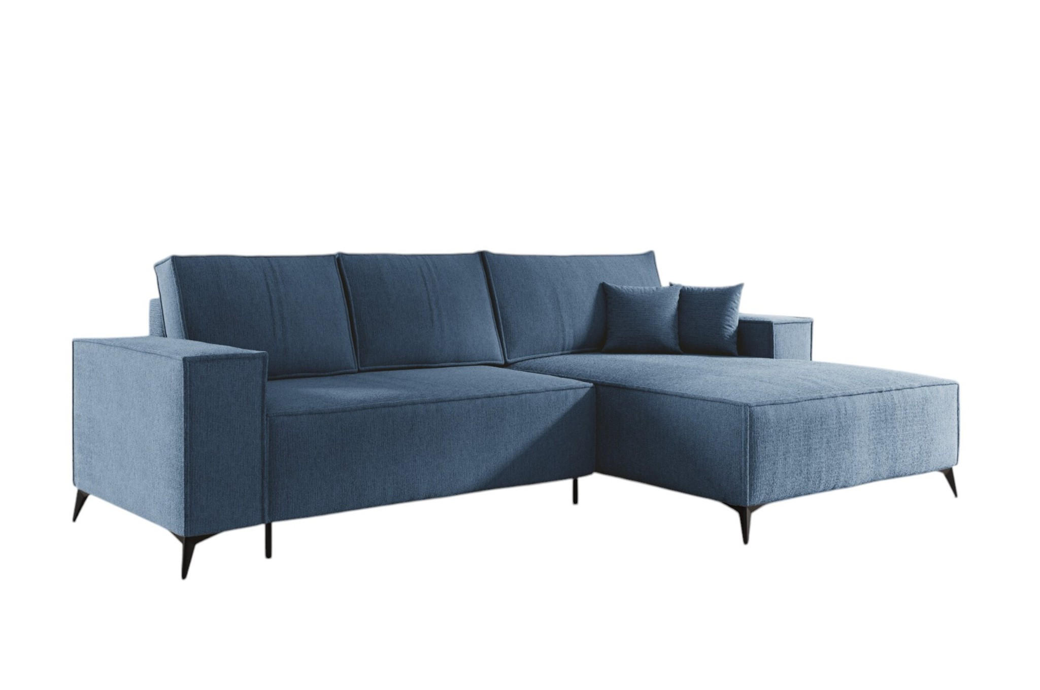 ECKSOFA Fiore - Dunkelblau, Holzwerkstoff/Textil (294/185cm) - Fun Möbel