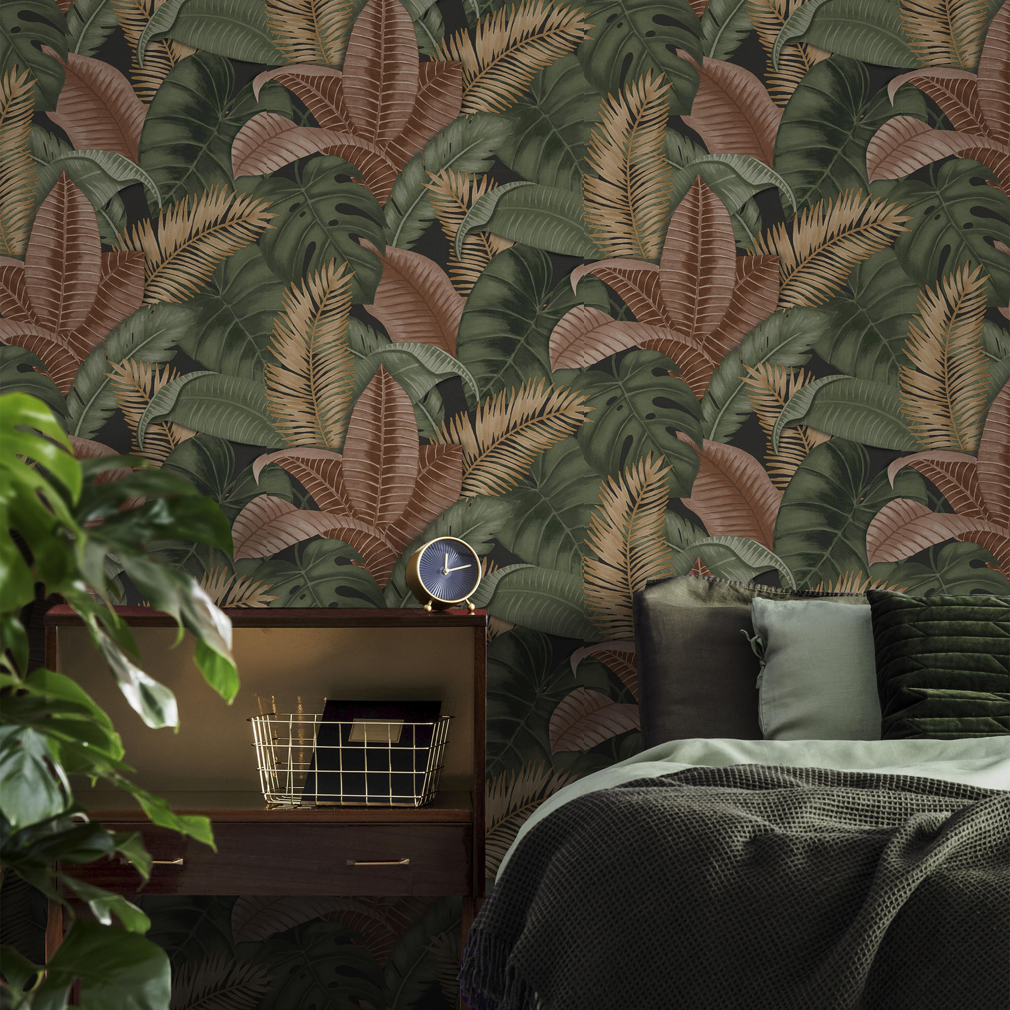 VLIESTAPETE - Grenada Grün/Rosa - Rosa/Grün, Papier/Kunststoff (53/1000cm) - Sublime