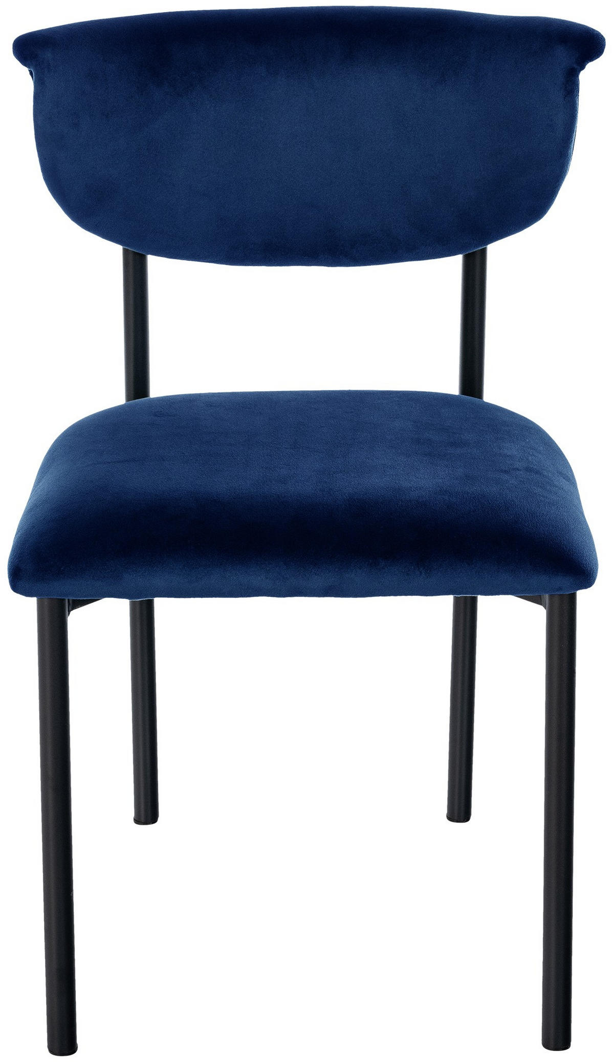 STUHL Samt Dunkelblau - Dunkelblau, Textil/Metall (52/78/53cm) - CLP