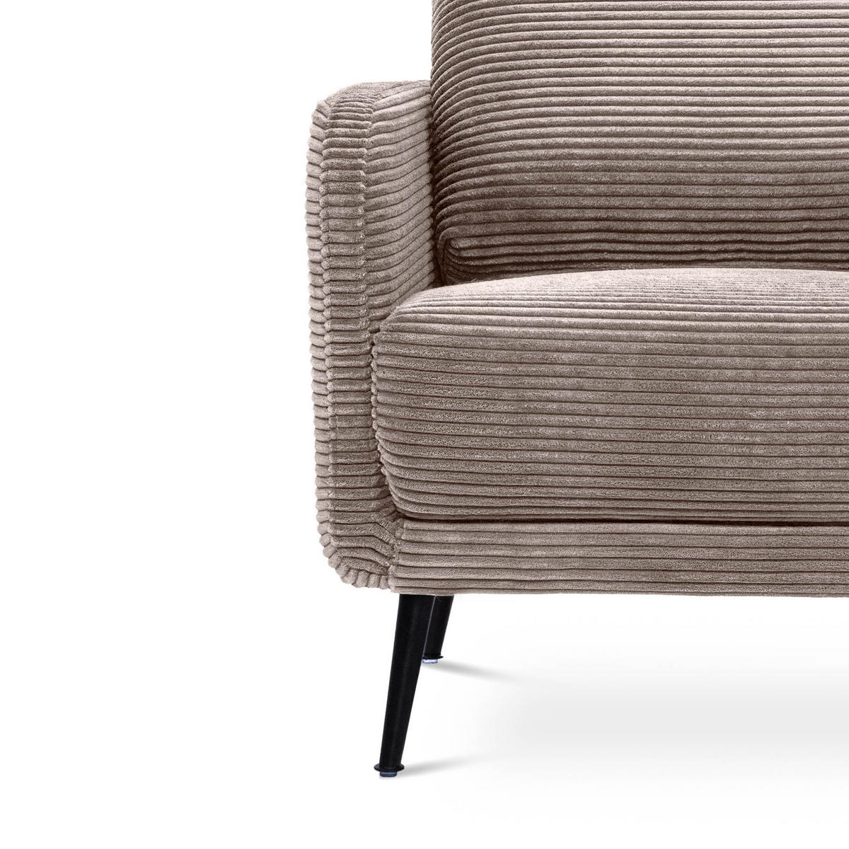 DESIGNER-SESSEL Emma aus Cord in Taupe - Taupe/Schwarz, Holz/Holzwerkstoff (71/81/75cm) - Sicaan