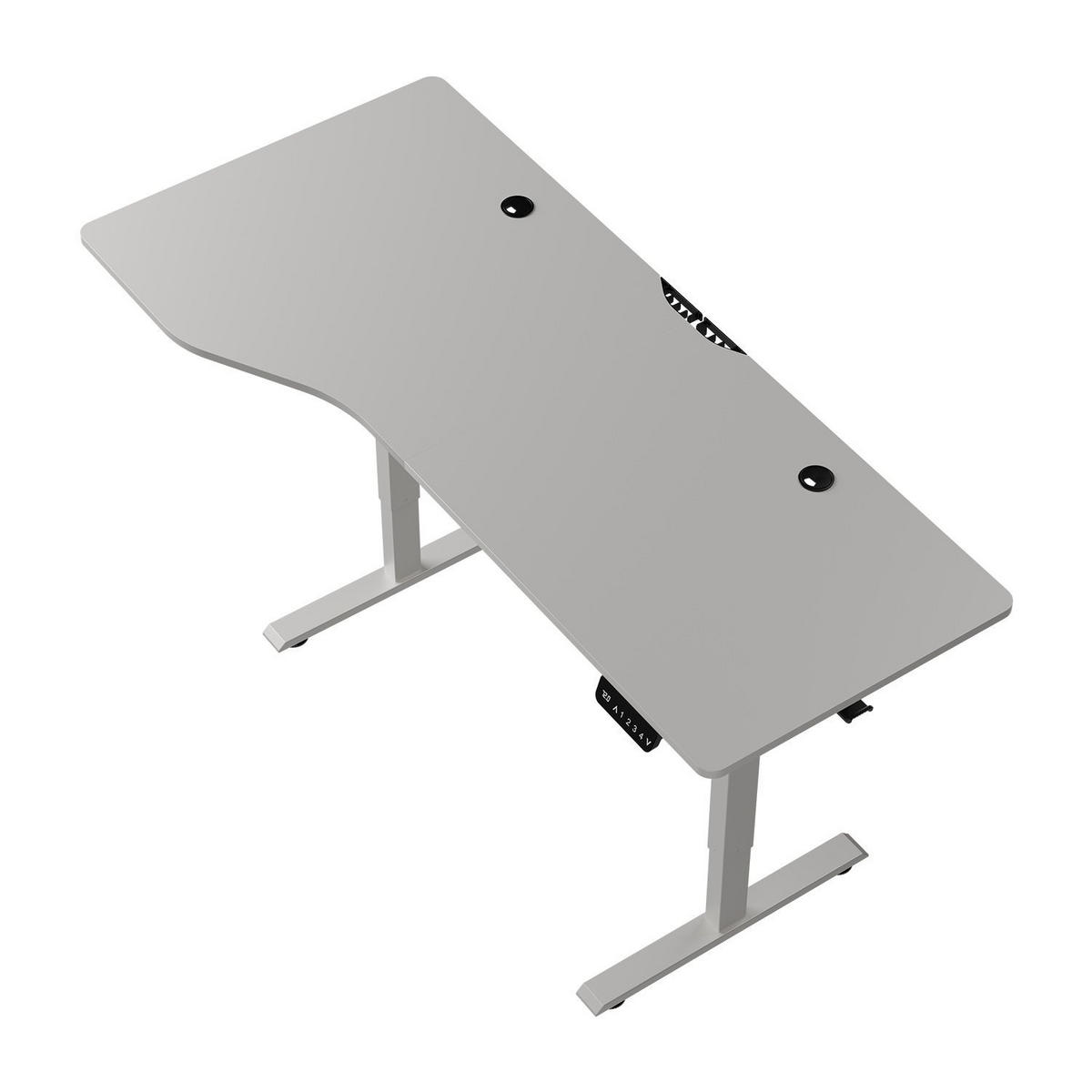 SCHREIBTISCH Office Stand weiß 160x75 cm höhenverstellbar - Weiß, Holz (60/160/117cm) - Juskys