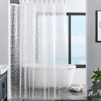 DUSCHVORHANG EINLAGE 2er-Set transparent 3D Muster wasserdicht feuchtigkeitsbeständig verstärkt Badezimmer Dekoration und Zubehör - Weiß, Kunststoff (180/180cm) - MCBOSON