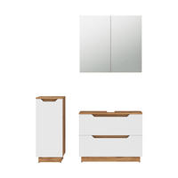 KOUPELNOVÝ NÁBYTEK Lotta Dub/bílý pruhovaný - bílá/barva dubu, kompozitní dřevo (79.6/62.5/32cm) - Vicco