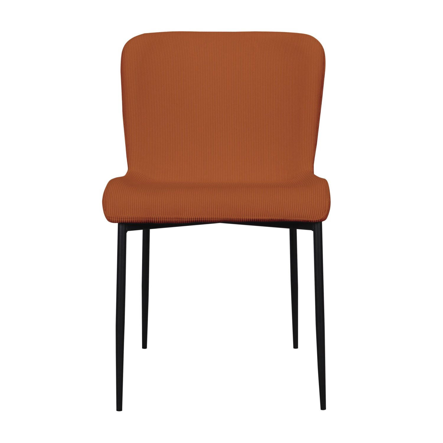 POLSTERSTUHL Neul Rostbraun / Schwarz mit Cordstoff - Schwarz/Kupferfarben, Textil/Metall (50/81/54.5cm) - Selsey