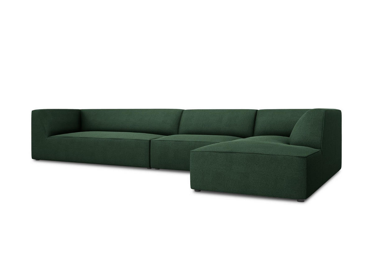 ECKSOFA rechts Ruby aus strukturiertem Stoff grün 5 Sitzplätze - Grün, Textil (180/366cm) - Micadoni