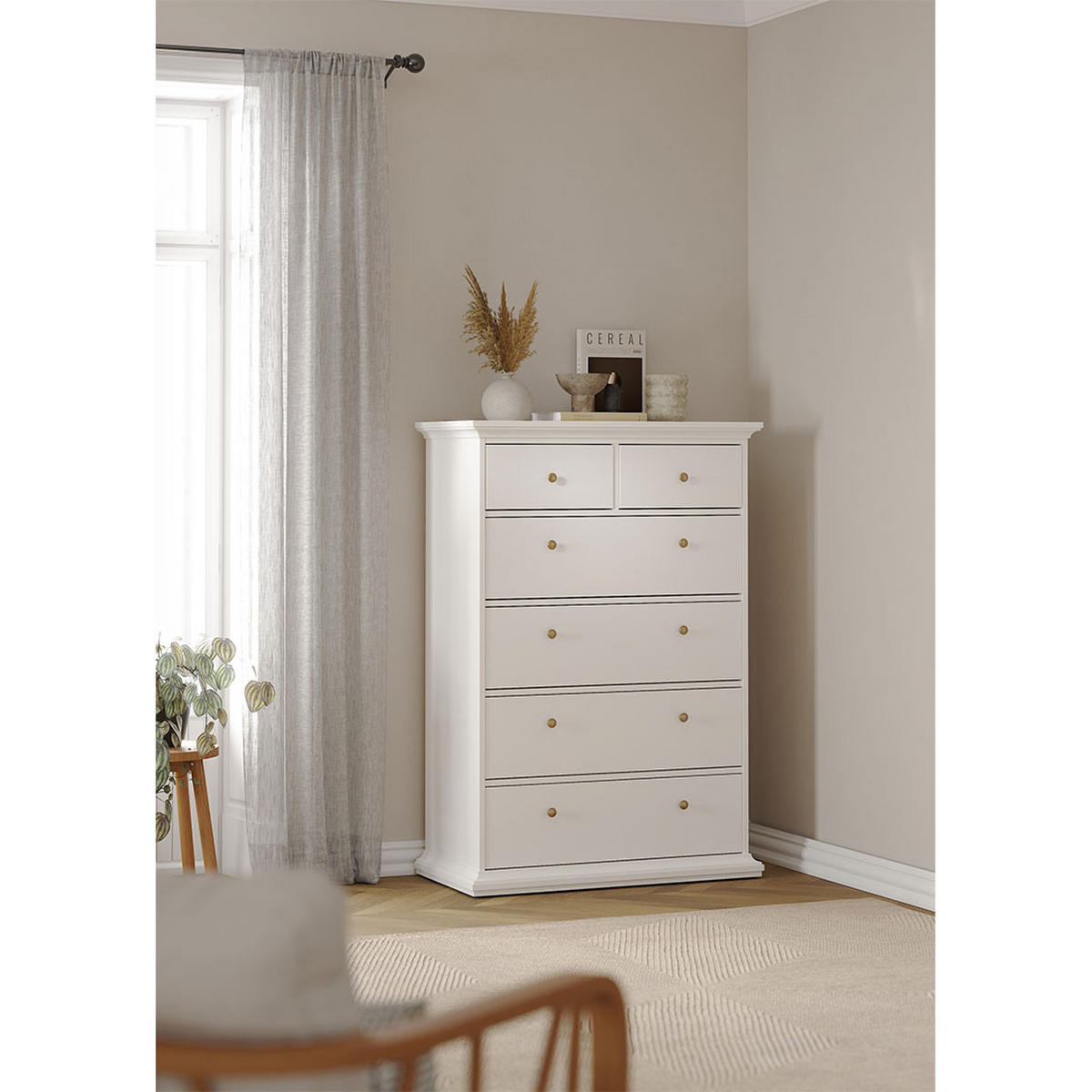 KOMMODE Weiß - Weiß, Holzwerkstoff (96/139/48cm) - ebuy24