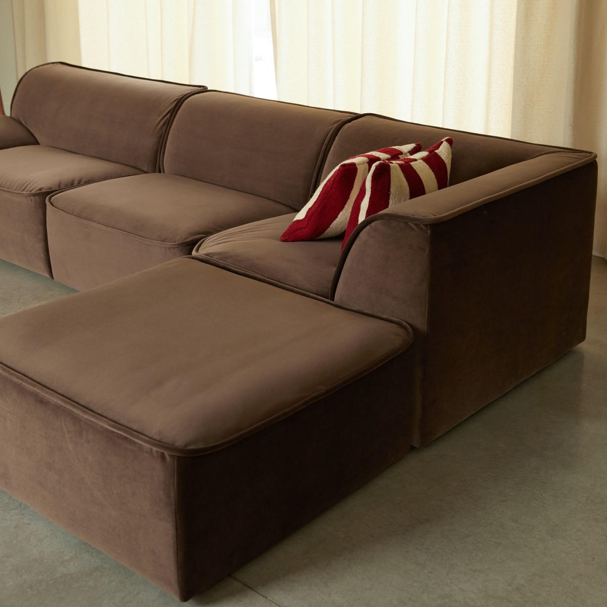 SOFA Quinto Braun aus Stoff - Braun, Textil (315/73/185cm) - Tikamoon