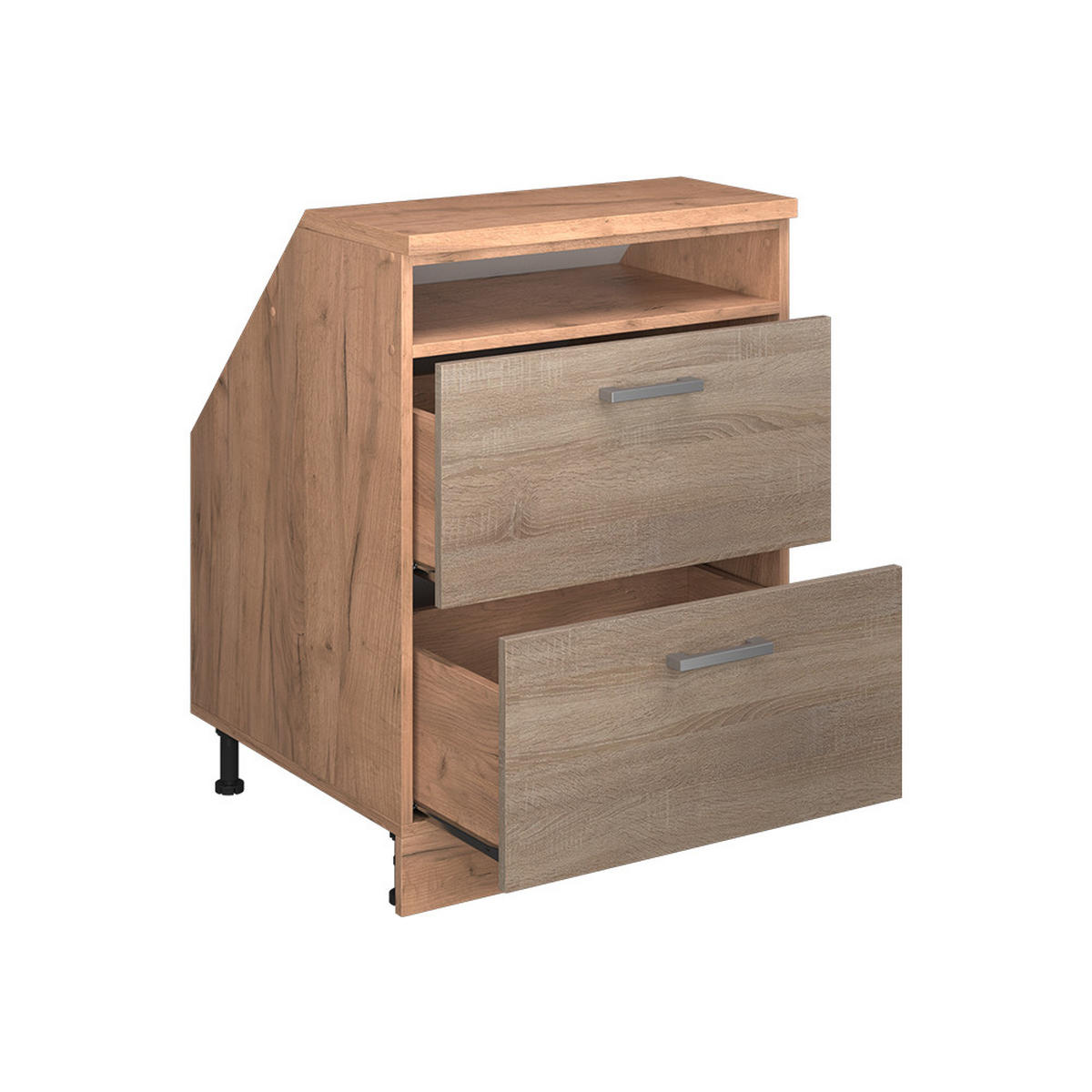 ŠIKMÁ SKRIŇA Rion Sonoma 60 x 81.6 cm s 2 zásuvkami, korpus skrine hĺbka 60 cm - dub medový/dub sonoma, kompozitné drevo (60/83.8/60cm) - Vicco