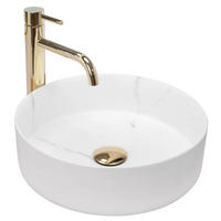 AUFSATZWASCHBECKEN Rea Sami Marble Mat - Weiß, Keramik (36/11.5/36cm) - REA
