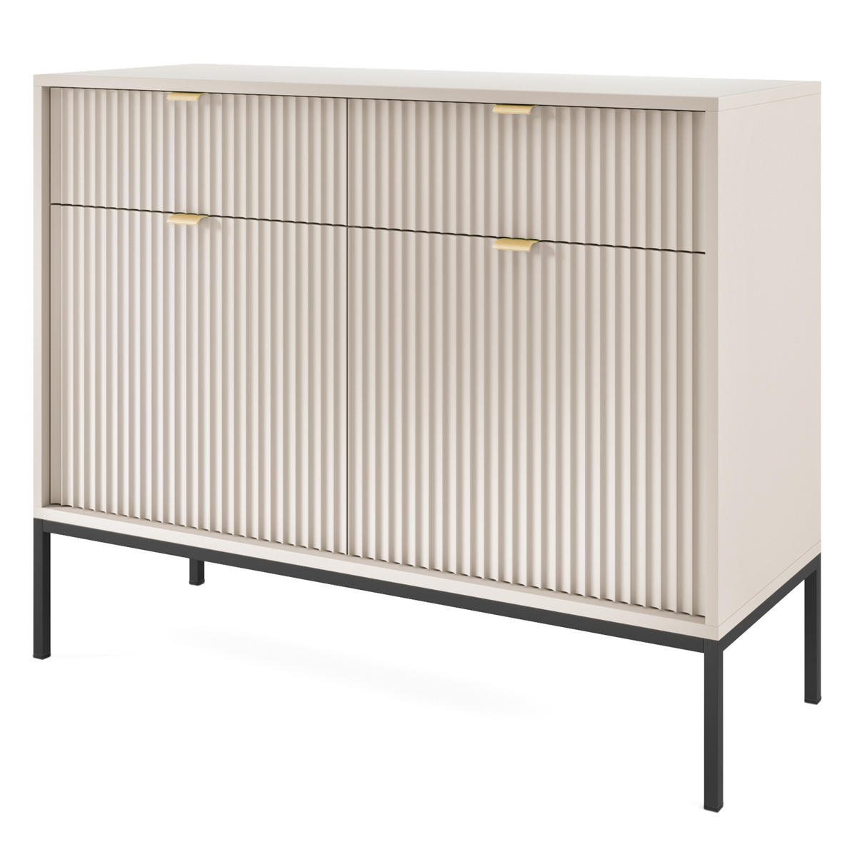 SIDEBOARD STELLARE 104/83/39cm mit 2 Schubladen 2 Türen Kaschmir - Kaschmir/Goldfarben, Holzwerkstoff (104/83/39cm) - MASSENO