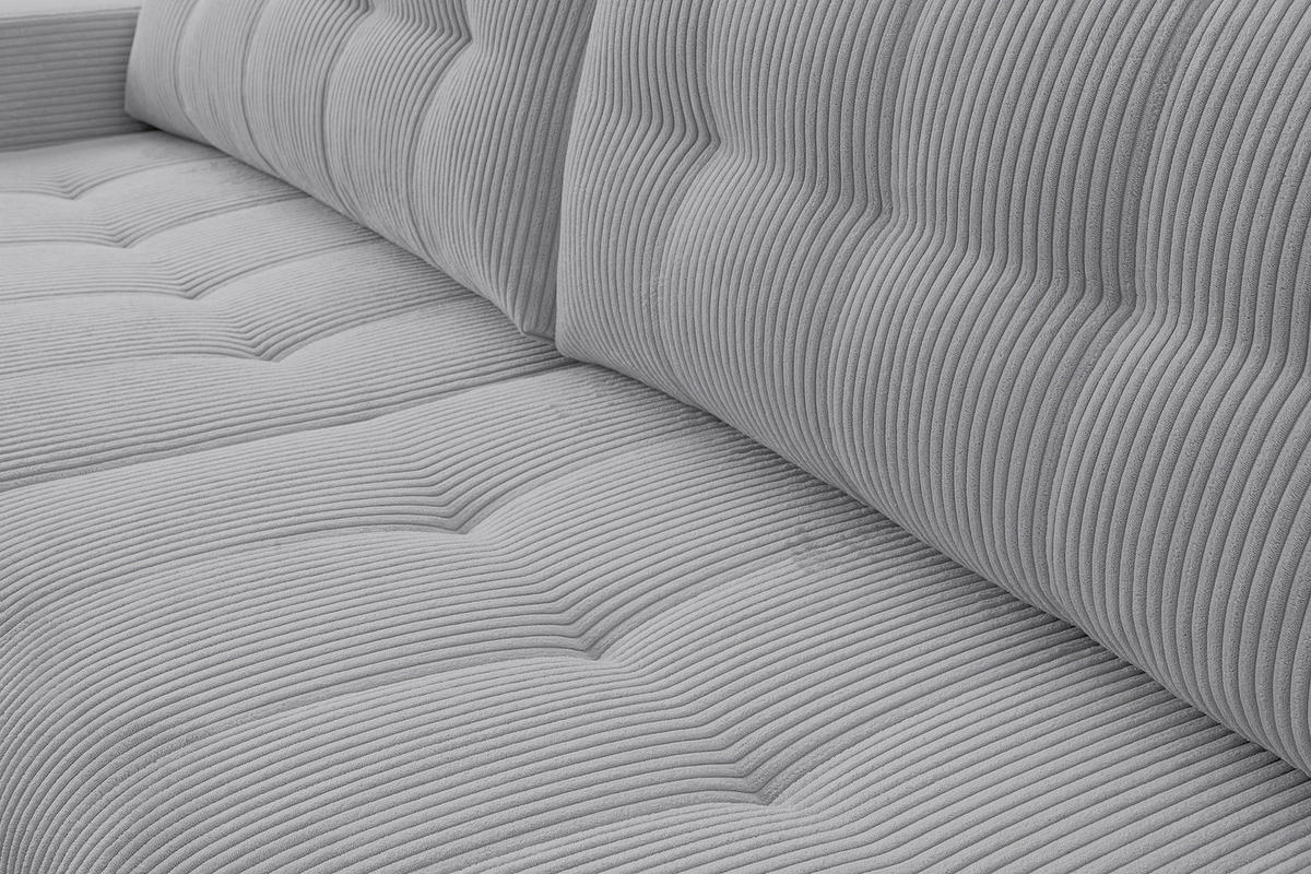 ECKSOFA Palermo mit Schlaffunktion und Bettkasten in Cordstoff - Dunkelgelb/Hellgrau, Holz/Holzwerkstoff (245/143cm) - Ravio
