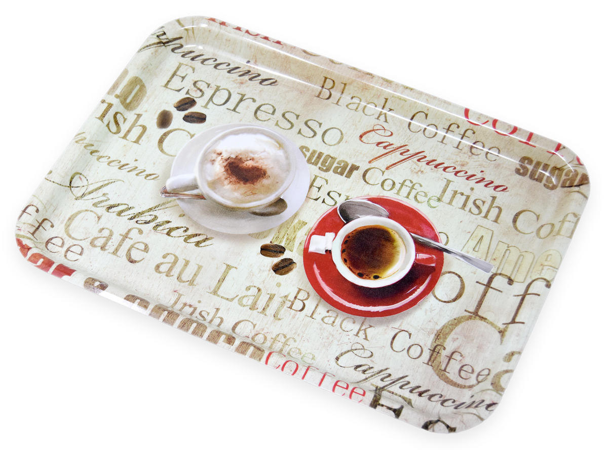 TABLETT Espresso, rechteckige Melamin Serviertablett 45x31 cm - Braun, Kunststoff (31/2/45cm) - Lashuma