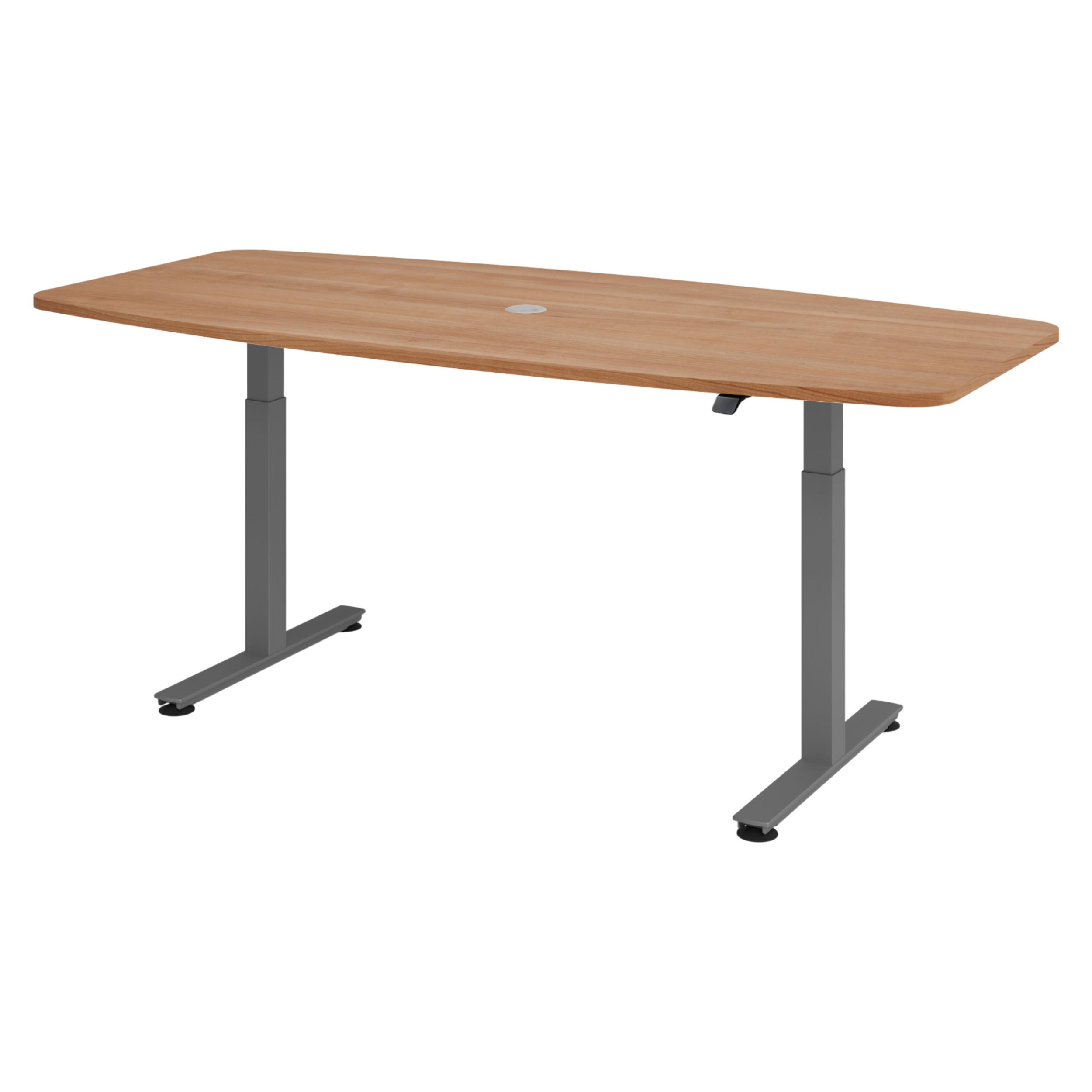 KONFERENZTISCH elektrisch XMST22 103/220/74 cm in Nussbaumfarben/Graphitfarben - Nussbaumfarben/Graphitfarben, Holzwerkstoff (103/220/74cm) - bümö